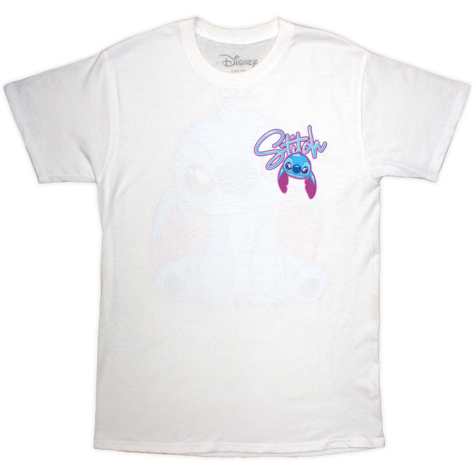 Disney Unisex T-Shirt: Stitch Spray Paint (White) (Back Print)