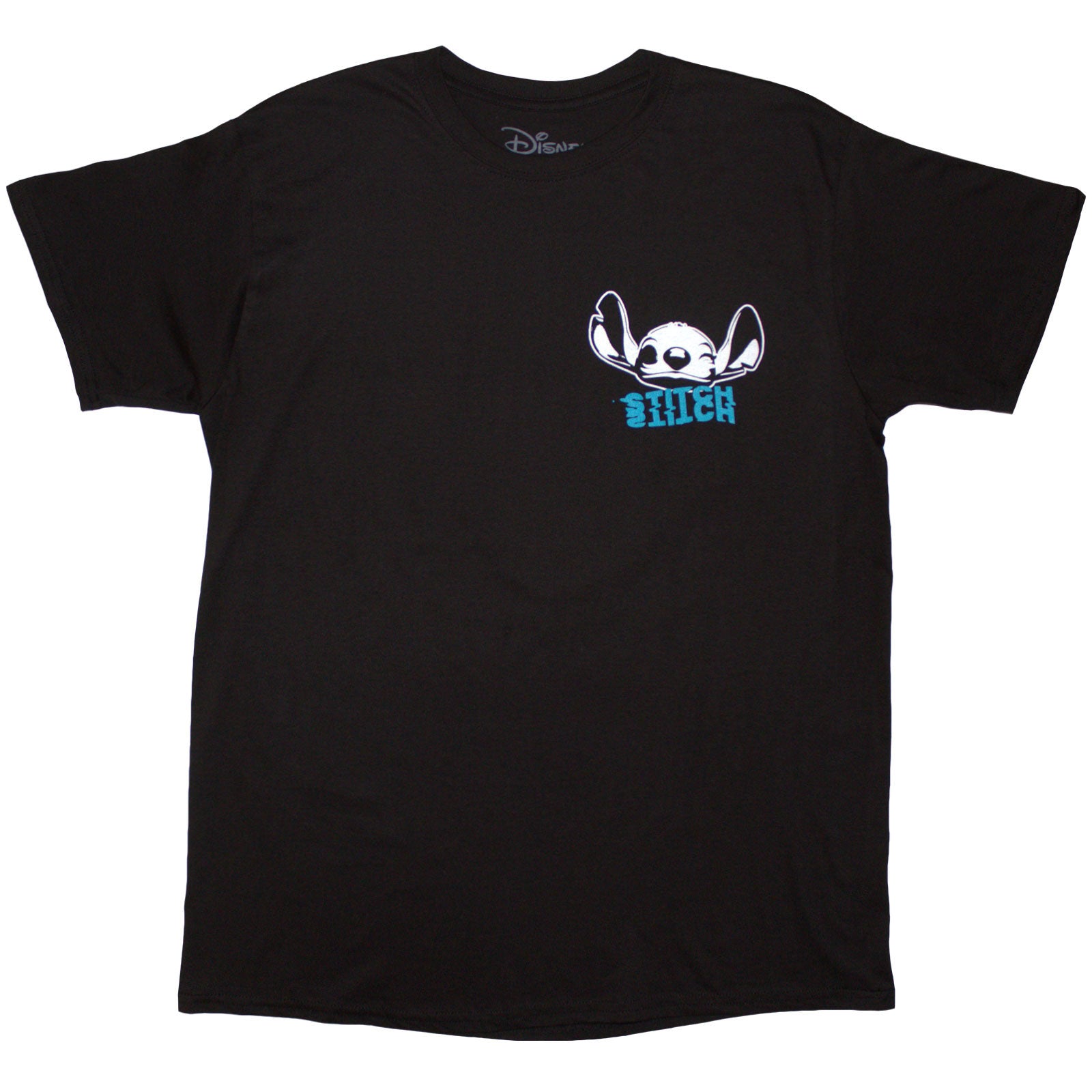 Disney Unisex T-Shirt: Stitch Aloha Collage (Black) (Back Print)