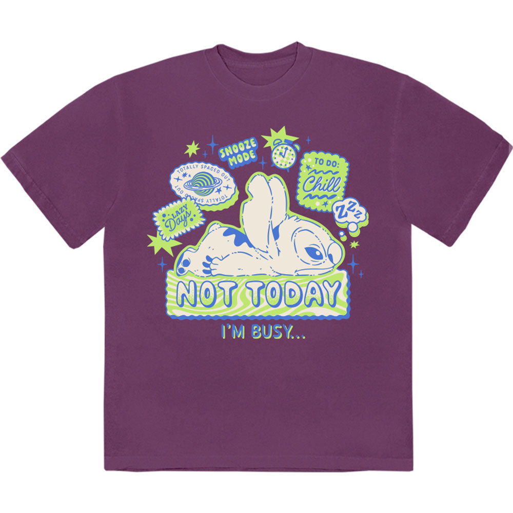 Disney Unisex T-Shirt: Lilo & Stitch - Not Today (Purple)