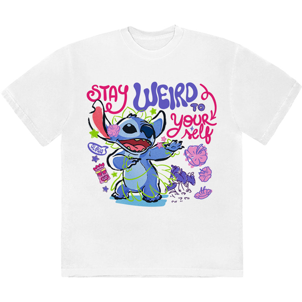 Disney Unisex T-Shirt: Lilo & Stitch - Stay Weird To Yourself (White)