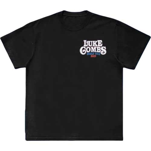 Luke Combs Unisex T-Shirt: Tour '23 Skull (Black) (Back Print & Ex-Tour)