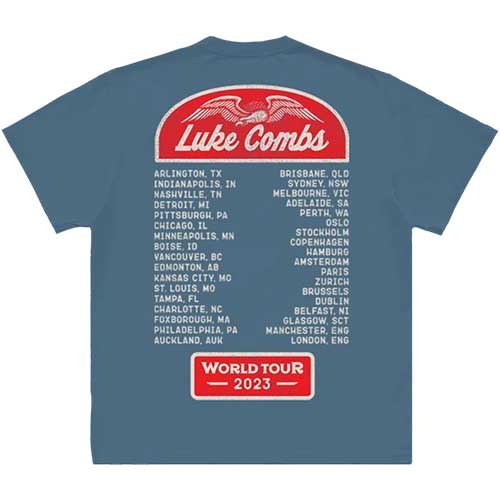 Luke Combs Unisex T-Shirt: Tour '23 Wings (Purple) (Back Print & Ex-Tour)