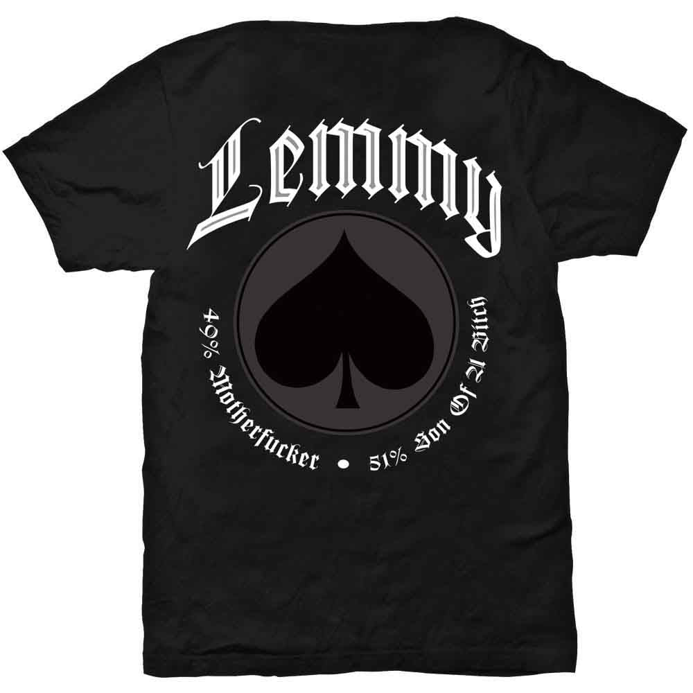 Lemmy Unisex T-Shirt: Pointing Photo (Black) (Back Print)