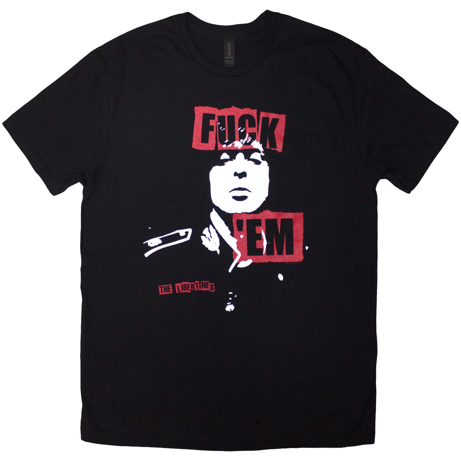 The Libertines Unisex T-Shirt: Fuck 'Em Slogan (Black)