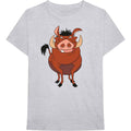 Disney Unisex T-Shirt: The Lion King Pumbaa Pose (Grey) (LOS)
