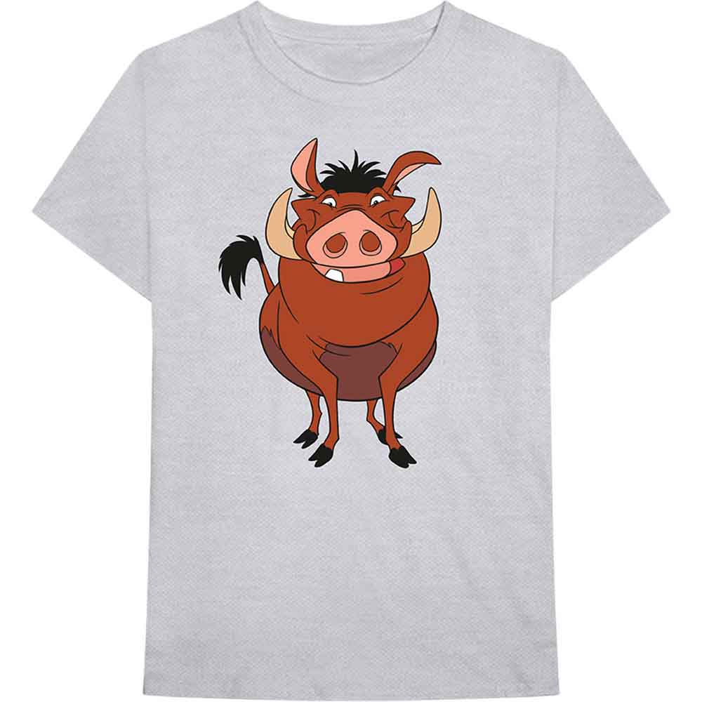 Disney Unisex T-Shirt: The Lion King Pumbaa Pose (Grey) (LOS)
