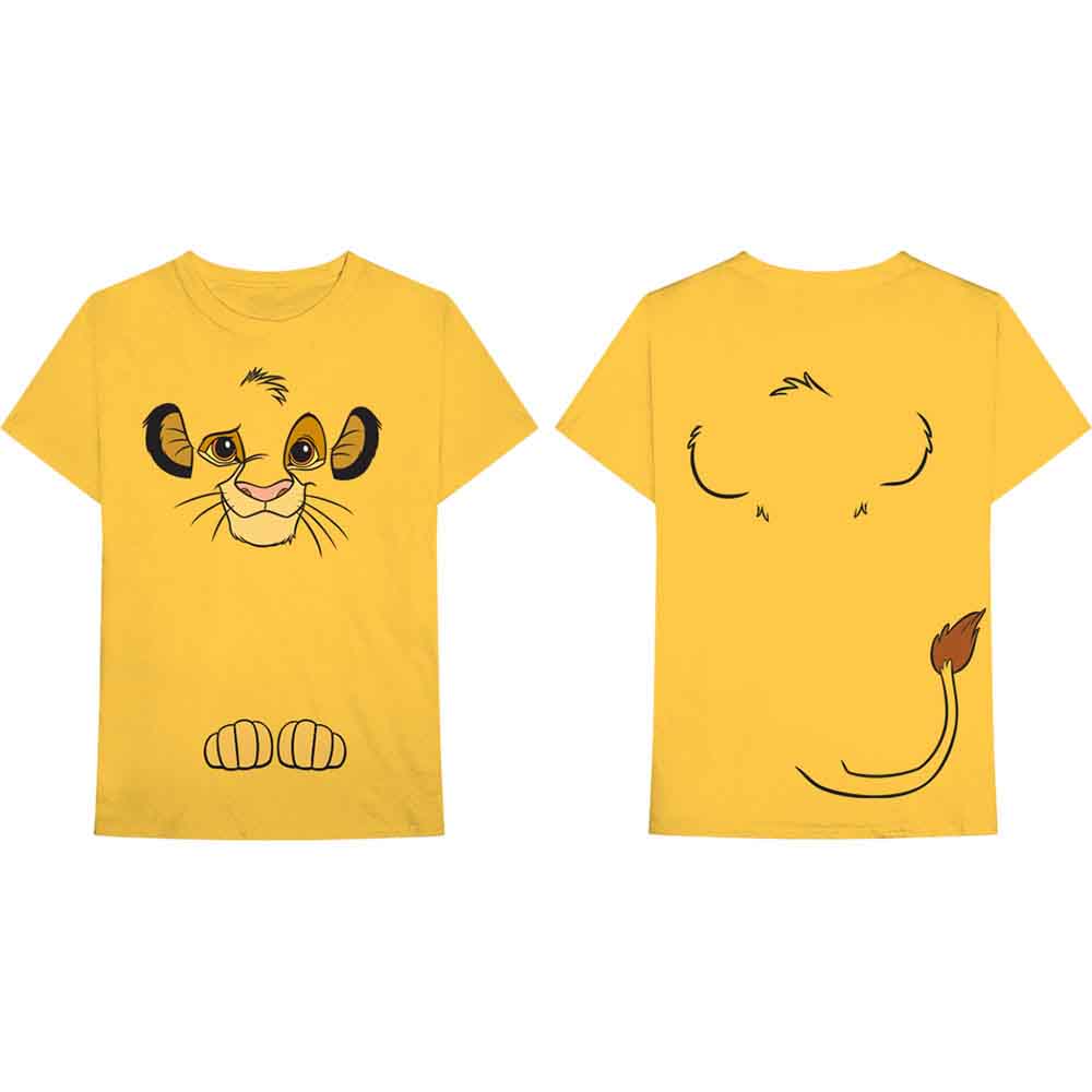 Disney Unisex T-Shirt: The Lion King Simba (Yellow) (Back Print) (LOS)