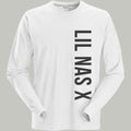 Lil Nas X Unisex Long Sleeve T-Shirt: Vertical Text (White)