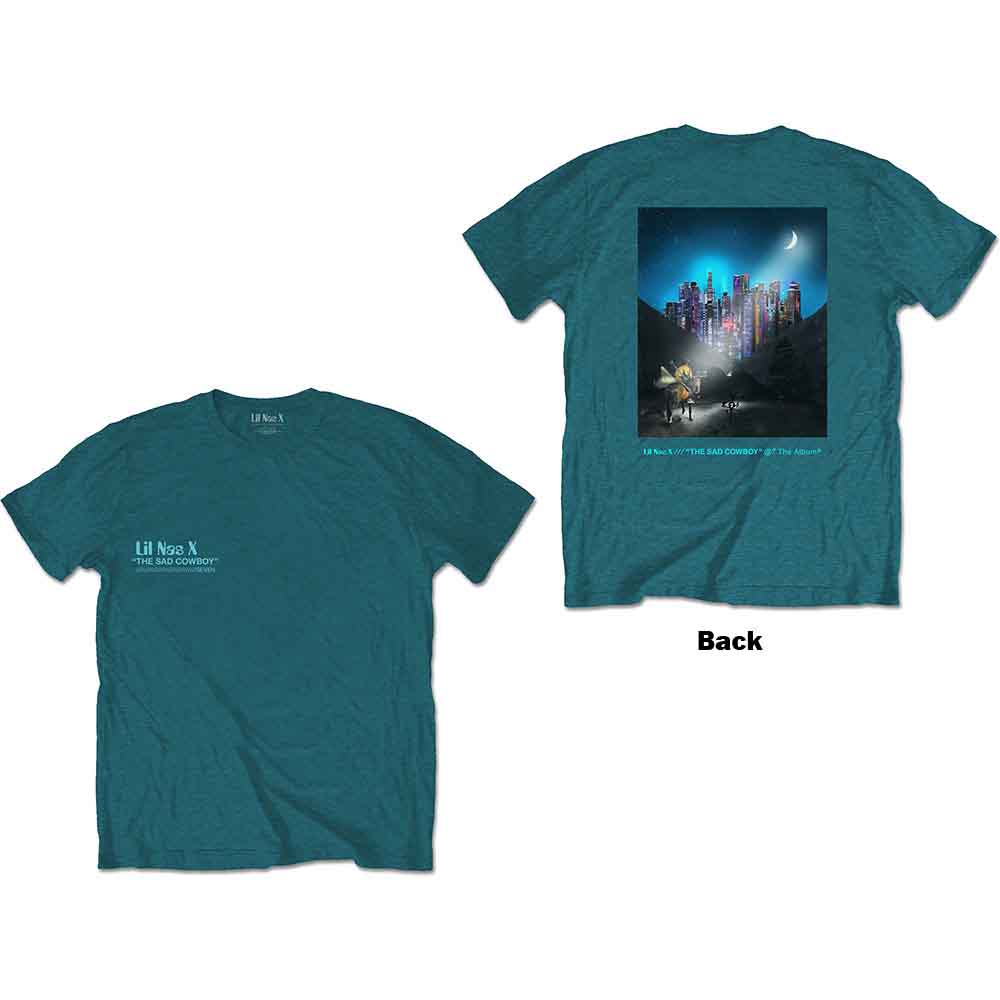 Lil Nas X Unisex T-Shirt: Album (Turquoise Blue) (Back Print)