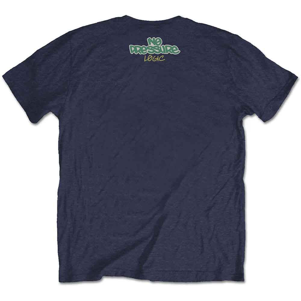 Logic Unisex T-Shirt: Wavy (Navy Blue) (Back Print)