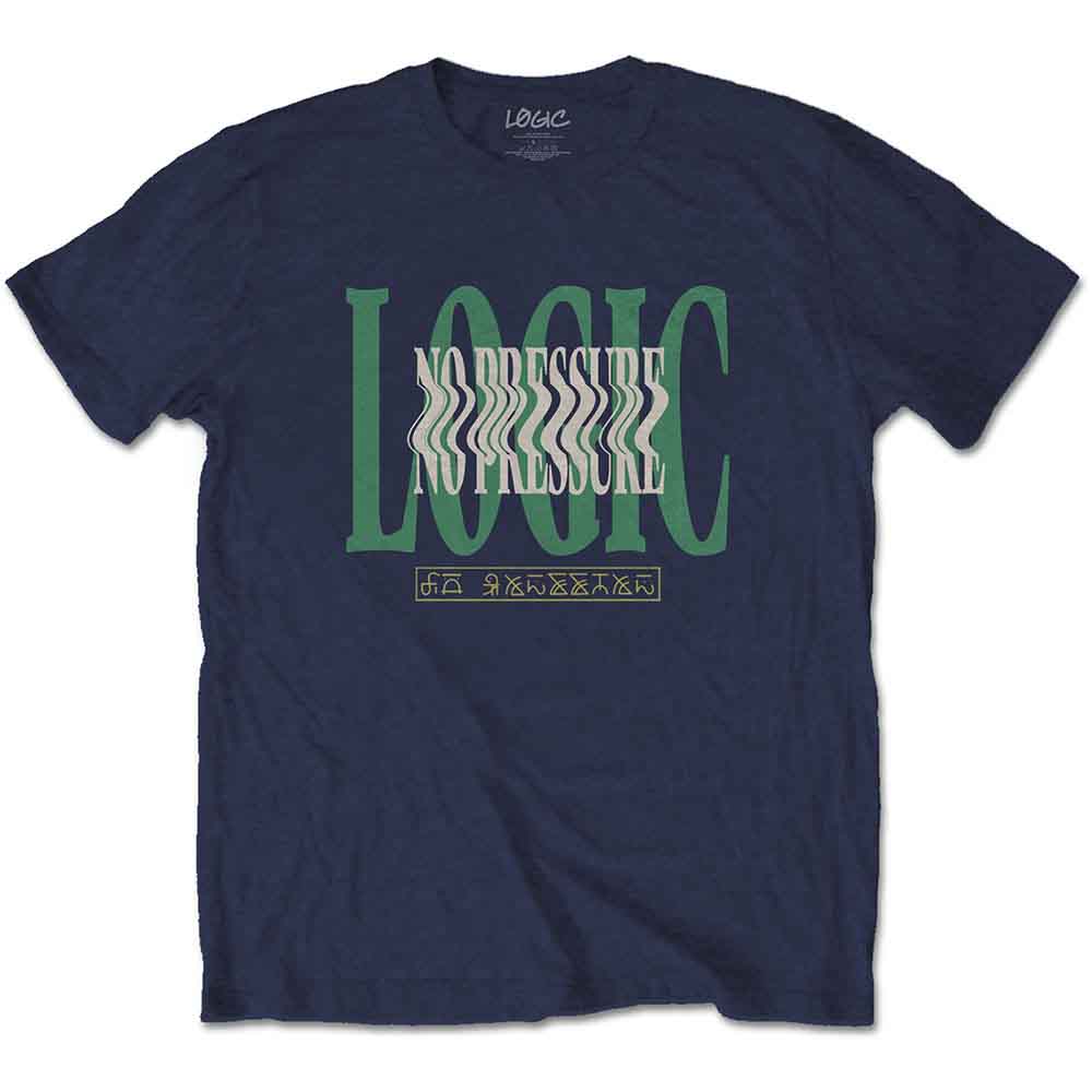 Logic Unisex T-Shirt: Wavy (Navy Blue) (Back Print)