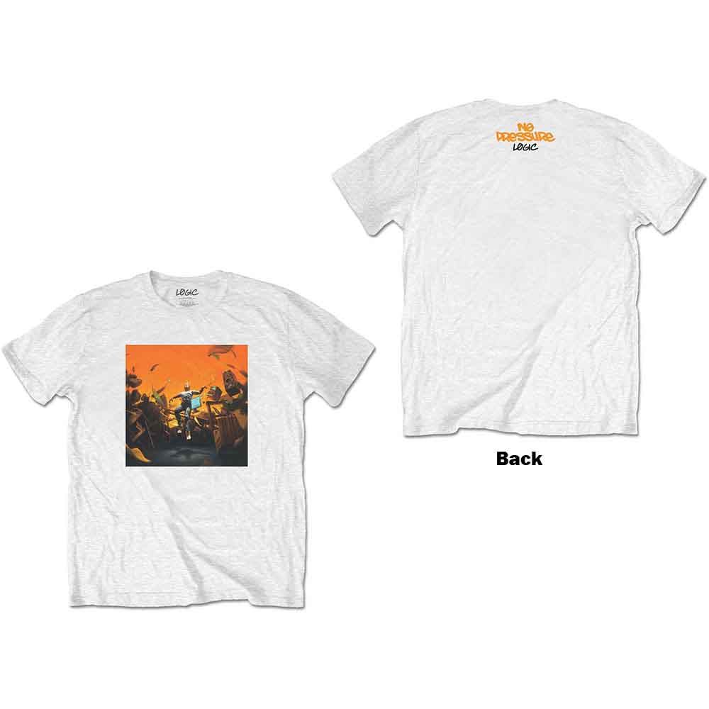 Logic Unisex T-Shirt: No Pressure (White) (Back Print)