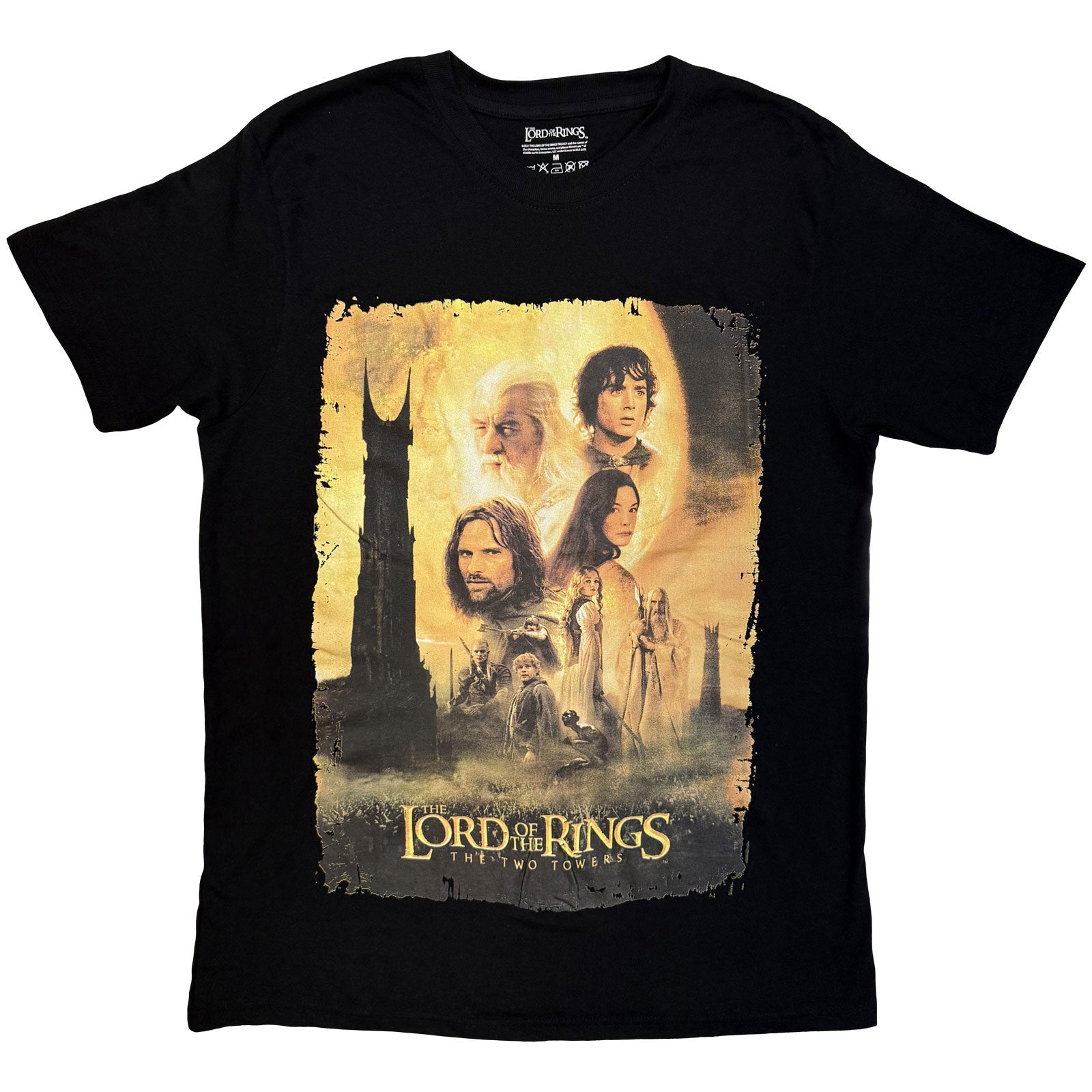 Lord Of The Rings Unisex T-Shirt: The Two Towers Poster Uni (Black)