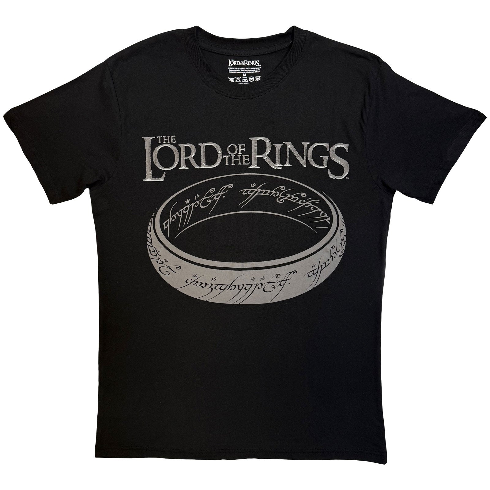 Lord of the Rings Unisex T-Shirt: Greyscale Ring (Black)