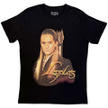 Lord of the Rings Unisex T-Shirt: Legolas Gold Text (Black)