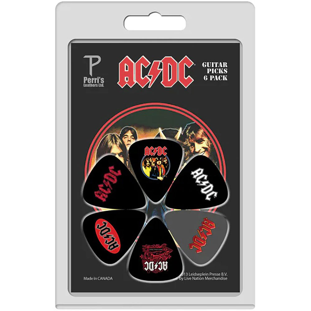 AC/DC  Plectrum Pack: Logos Covers 6-Pack (Multicolour)