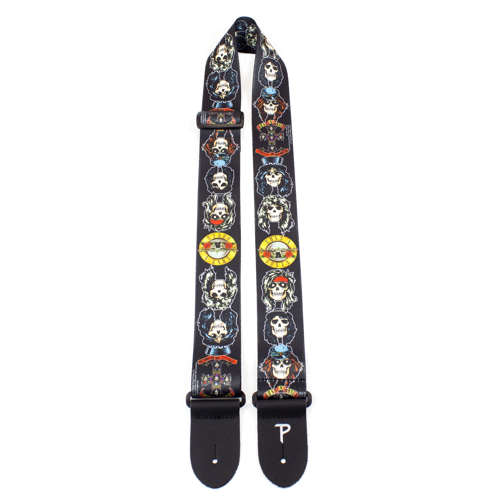 Guns N' Roses  Guitar Strap (Poly): Logos (Black)