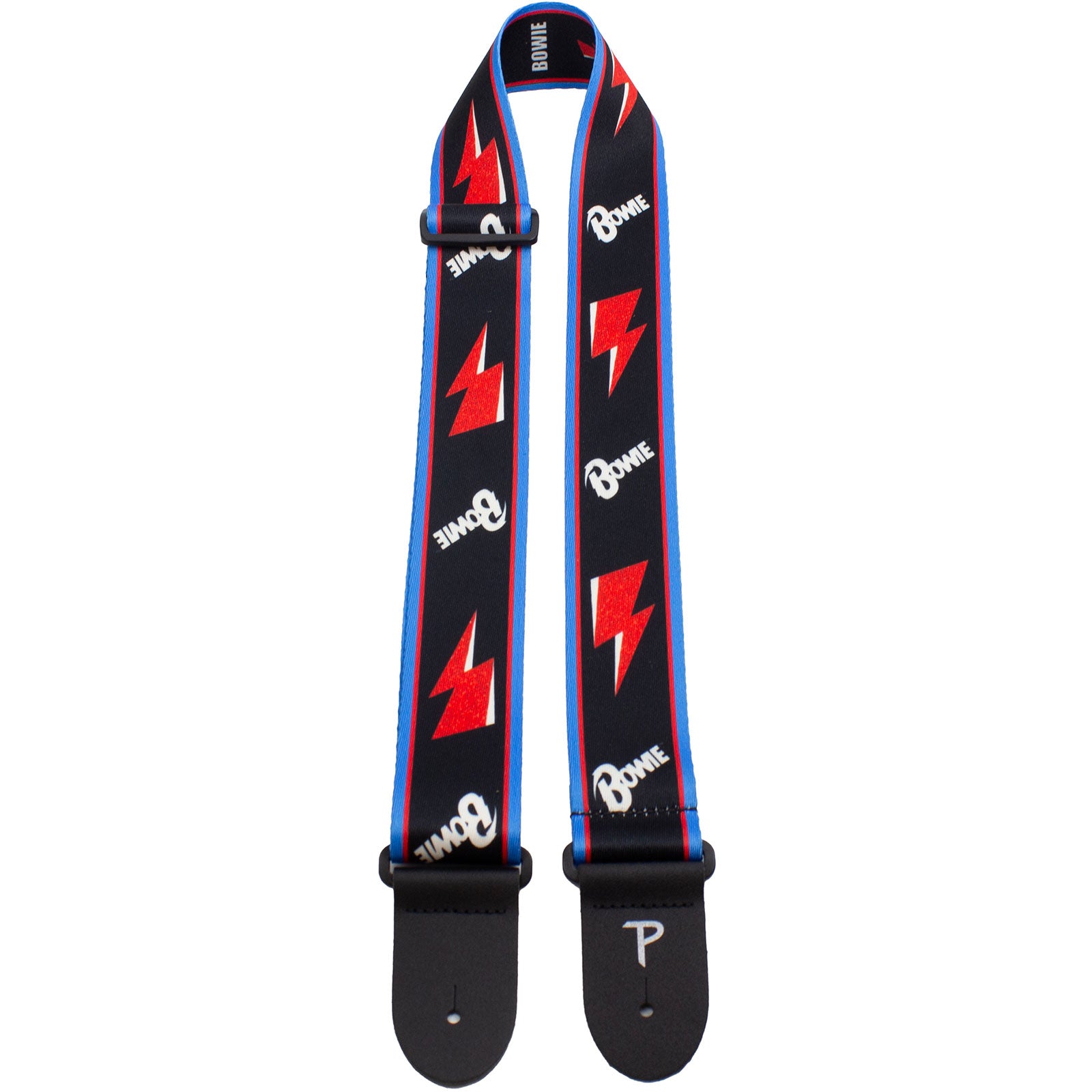 David Bowie  Guitar Strap (Poly): Flash (Black)