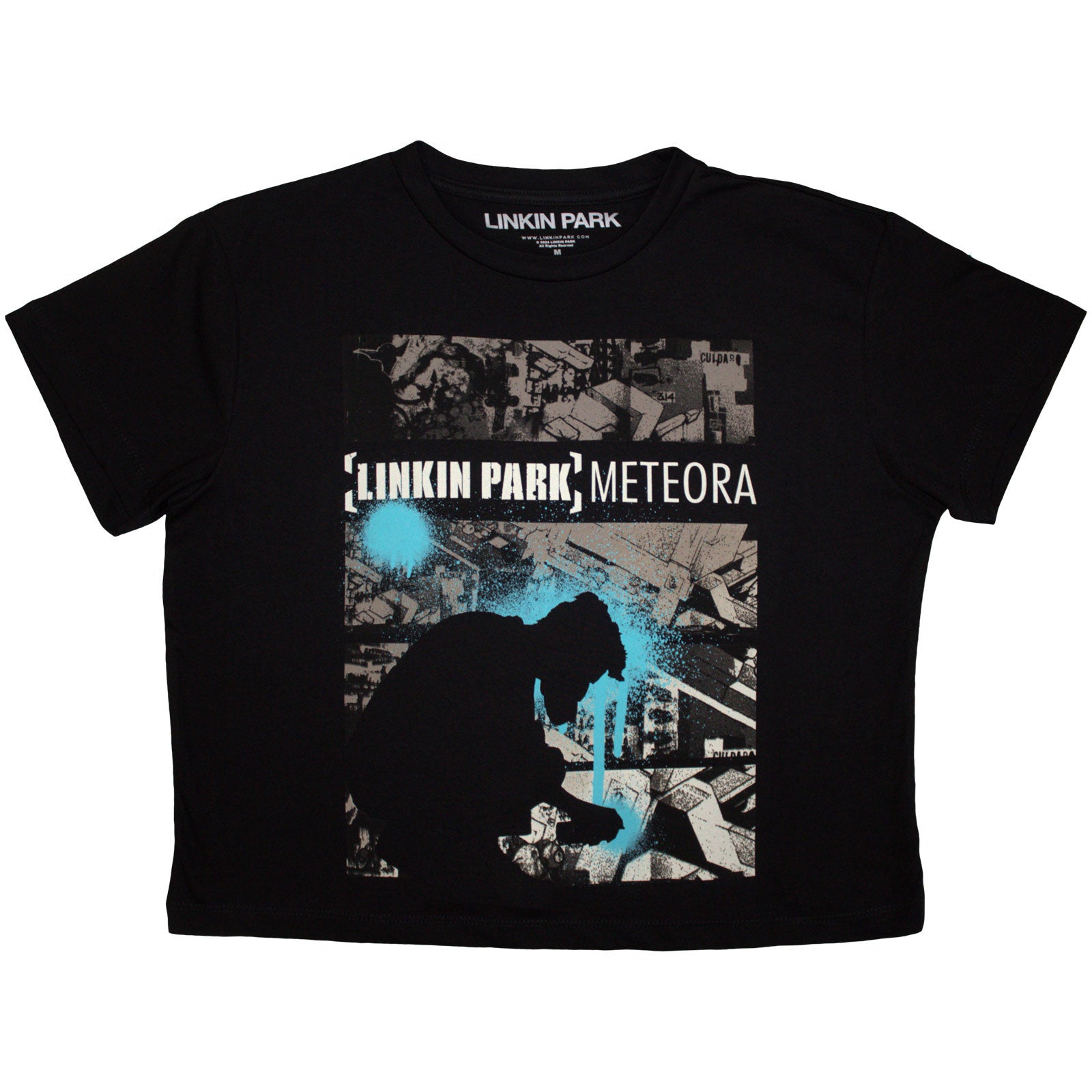 Linkin Park Ladies Crop Top: Meteora Drip Collage (Black)
