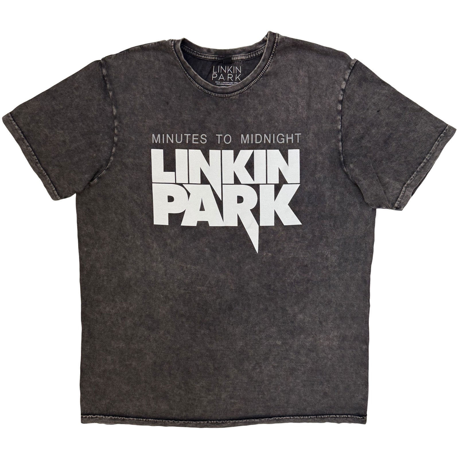 Linkin Park Unisex Stone Wash T-Shirt: Minutes To Midnight (Charcoal Grey)