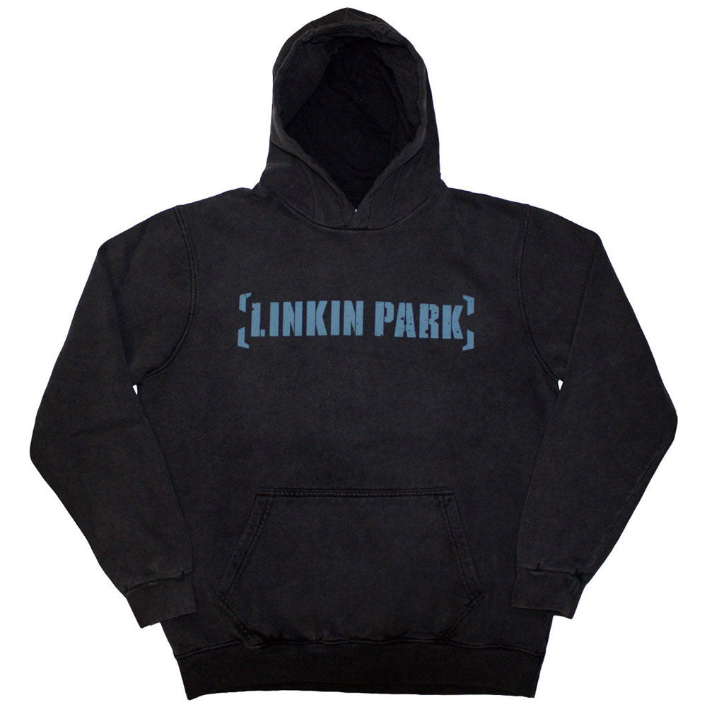 Linkin Park Unisex Stone Wash Pullover Hoodie: Meteora Portraits (Charcoal Grey) (Back Print & Wash Collection)