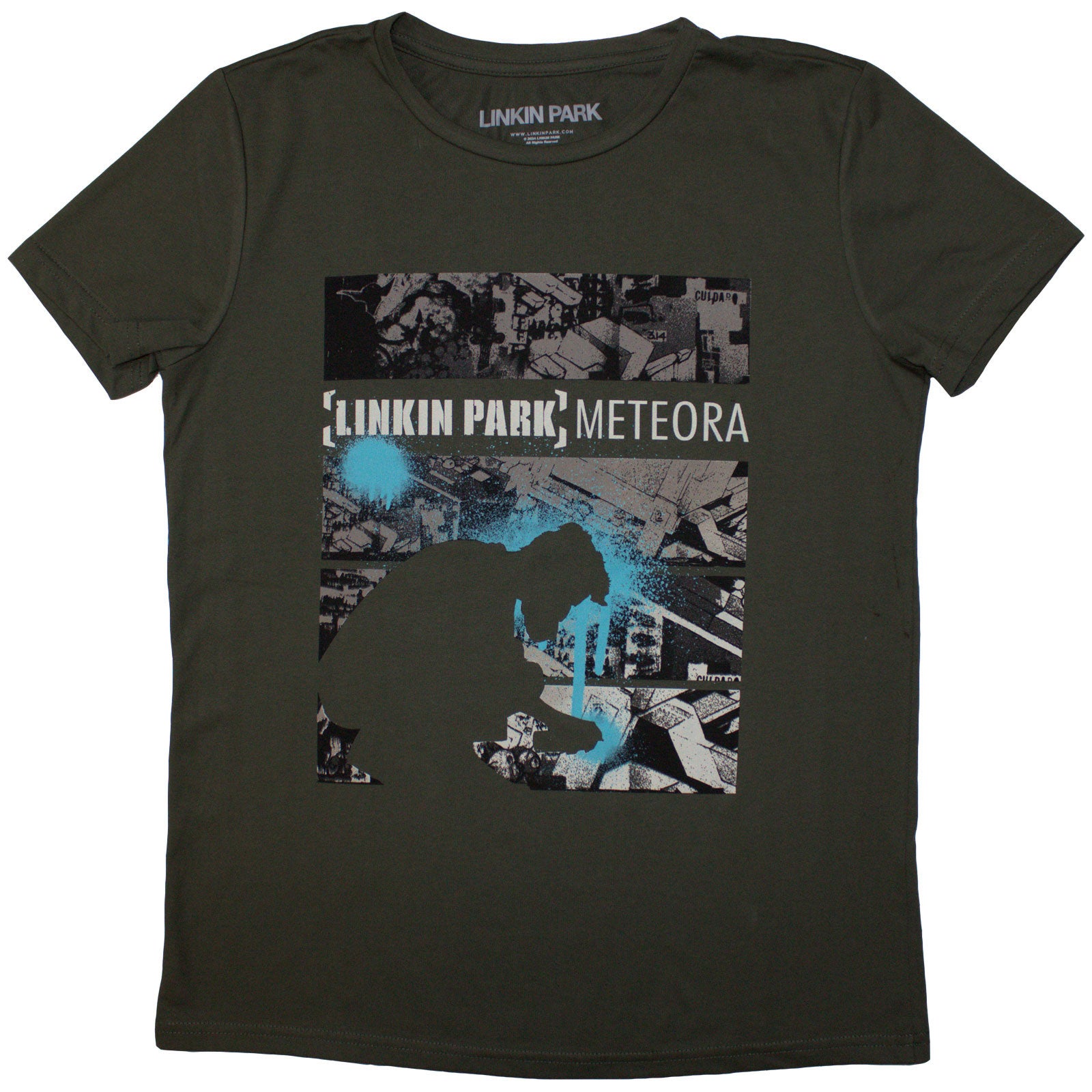 Linkin Park Ladies T-Shirt: Meteora Drip Collage (Green)