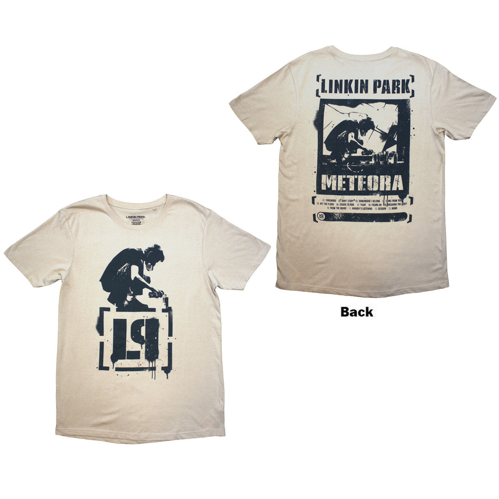 Linkin Park Unisex T-Shirt: Meteora (Sand) (Back Print)