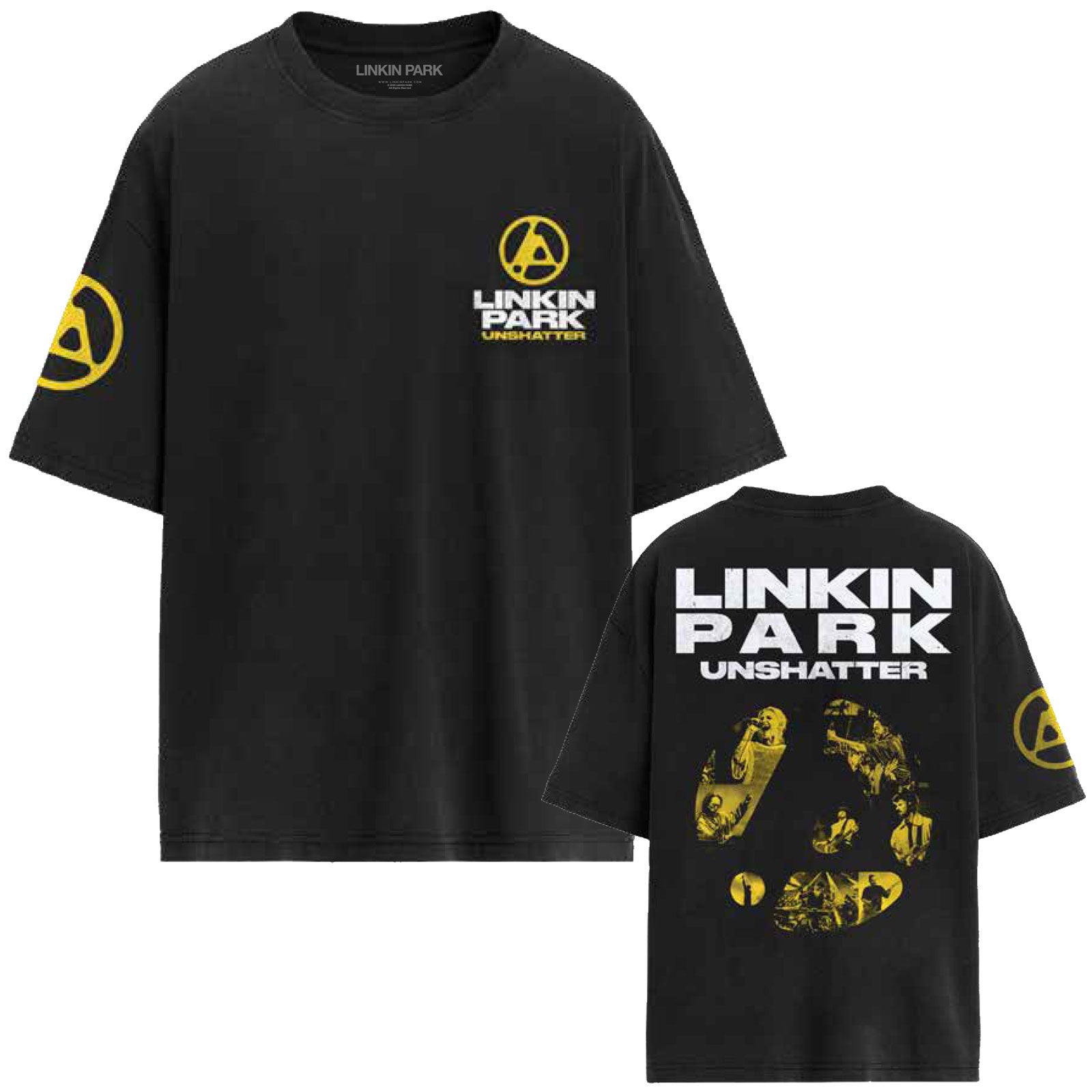 Linkin Park Unisex T-Shirt: Unshatter Pocket (Black) (Back Print)