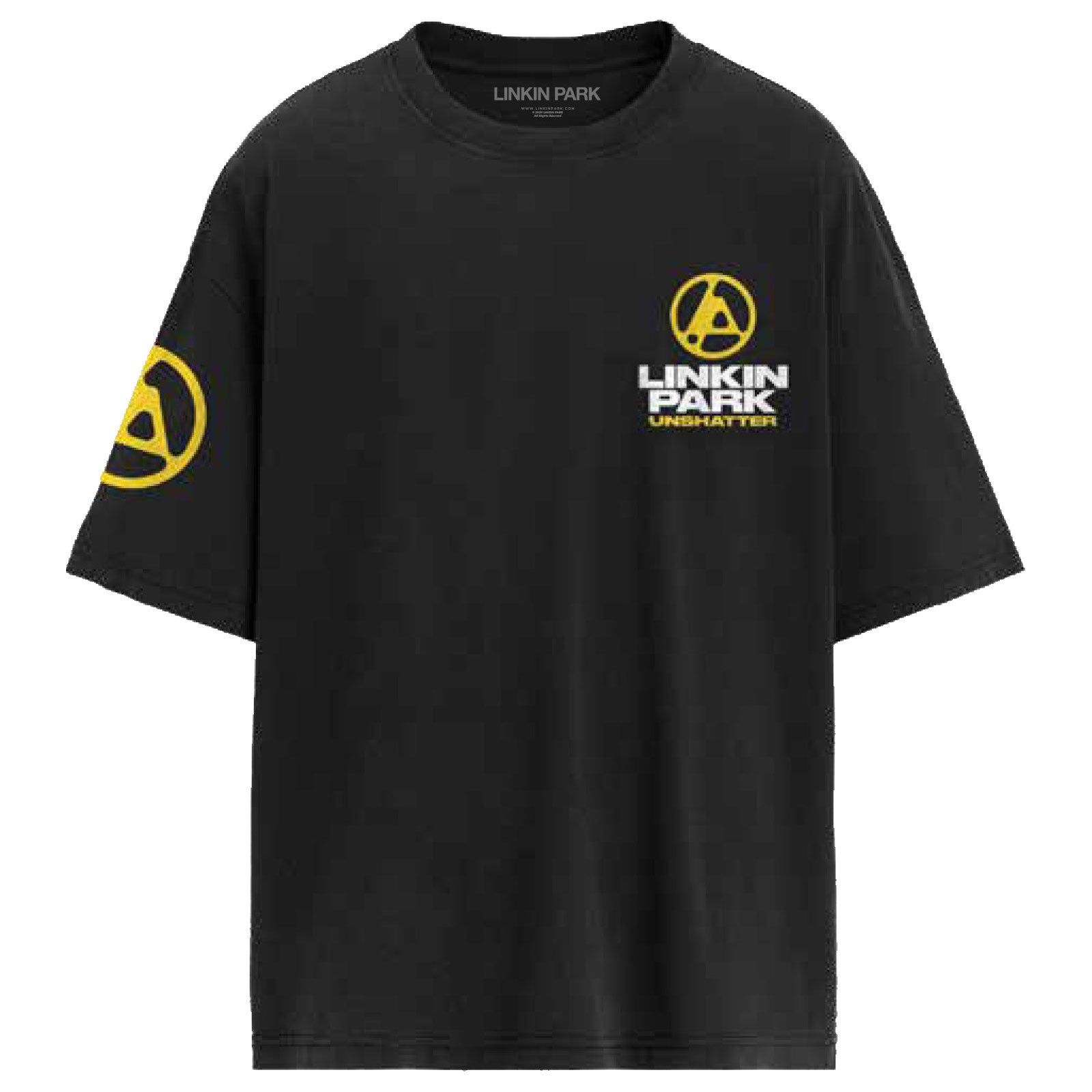 Linkin Park Unisex T-Shirt: Unshatter Pocket (Black) (Back Print)