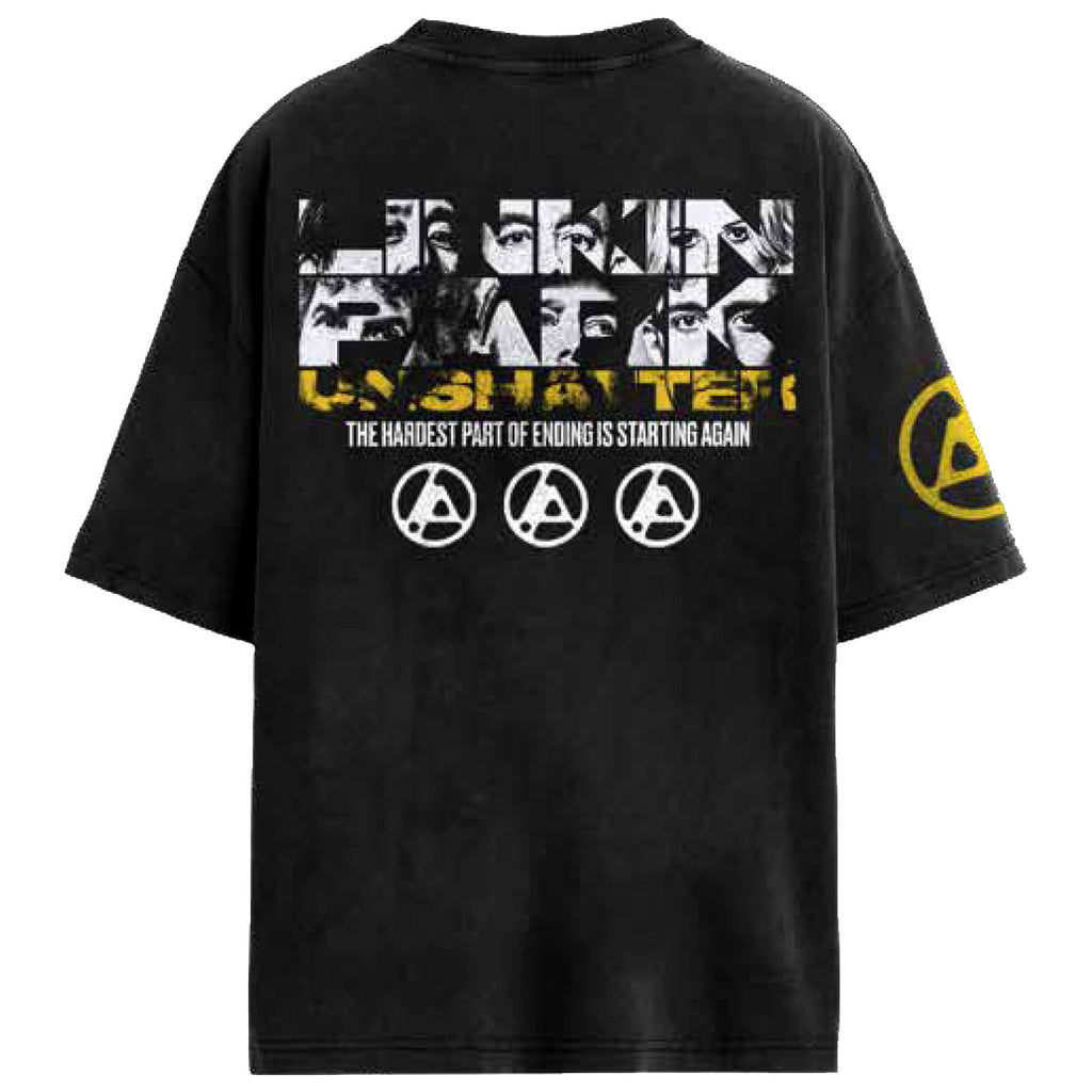Linkin Park Unisex T-Shirt: Unshatter The Hardest Part (Black) (Back Print)