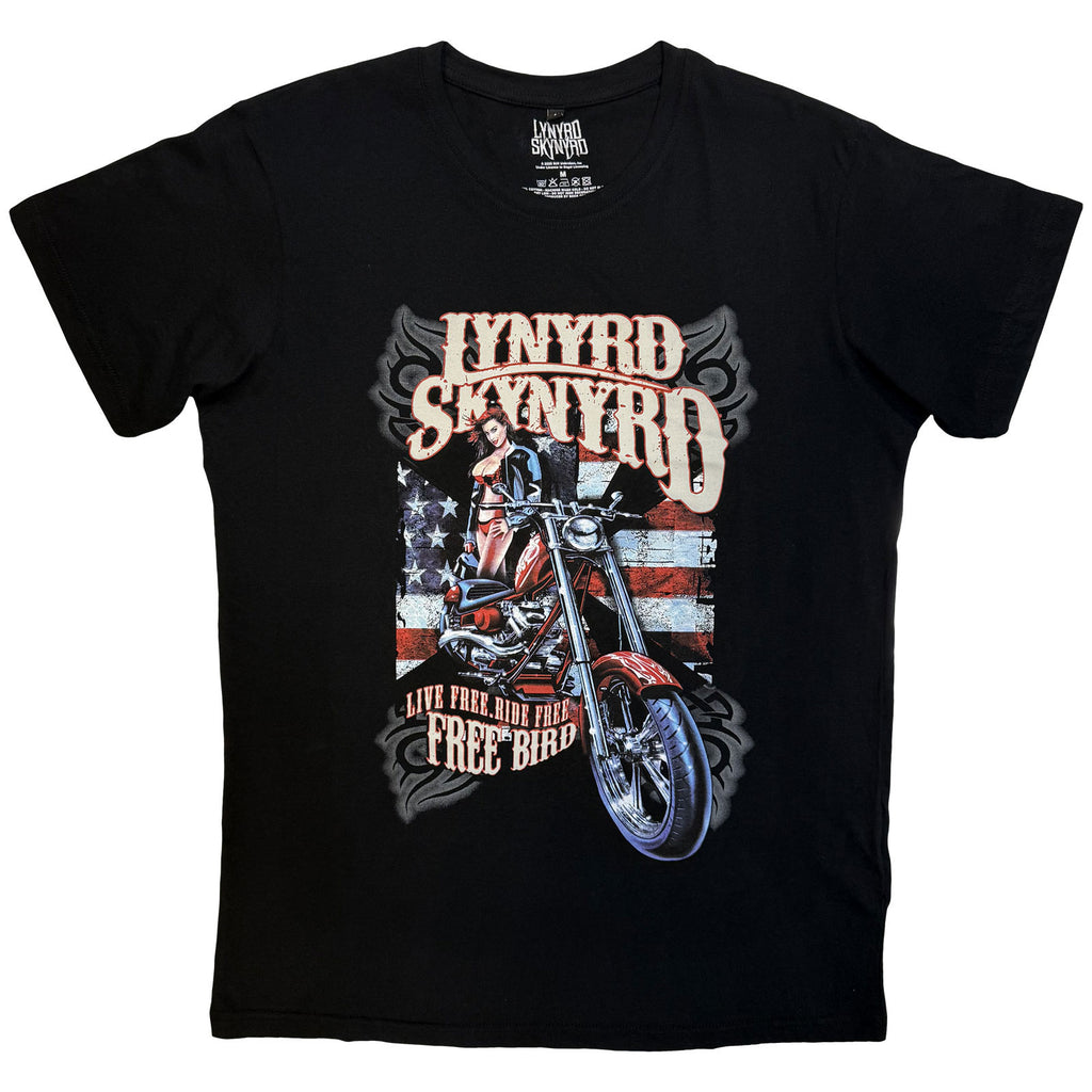 Lynyrd Skynyrd Unisex Premium Carbon T-Shirt: Ride Free (Black)