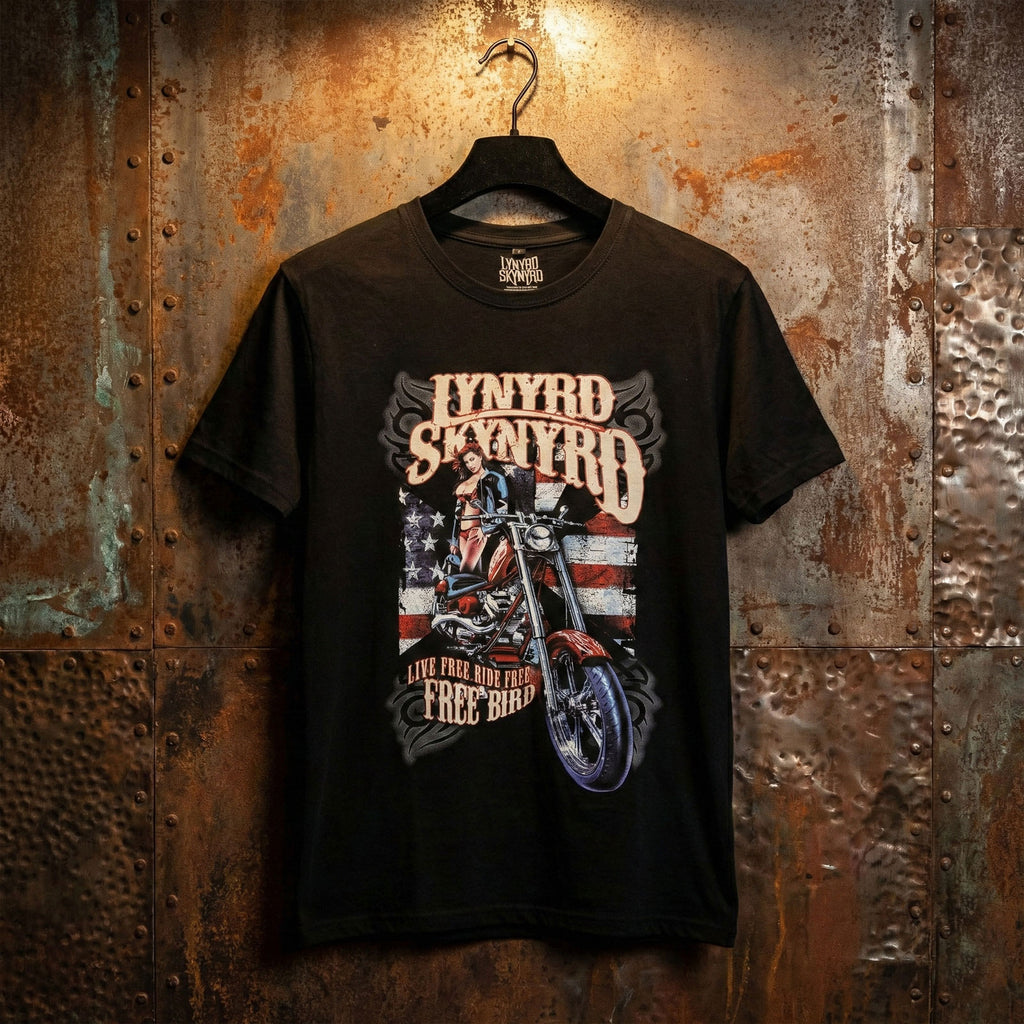 Lynyrd Skynyrd Unisex Premium Carbon T-Shirt: Ride Free (Black)