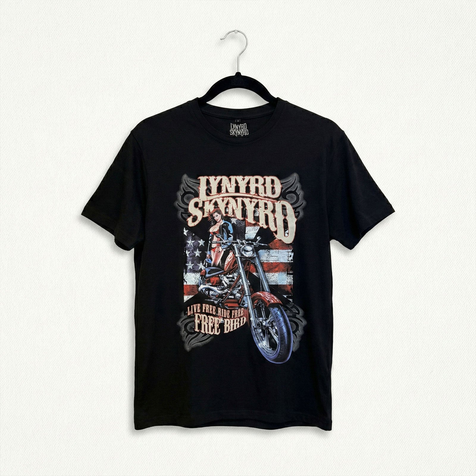 Lynyrd Skynyrd Unisex Premium Carbon T-Shirt: Ride Free (Black)