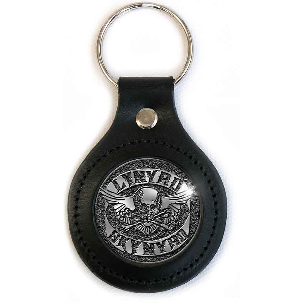 Lynyrd Skynyrd Leather Keychain: Biker Logo (Leather Fob)