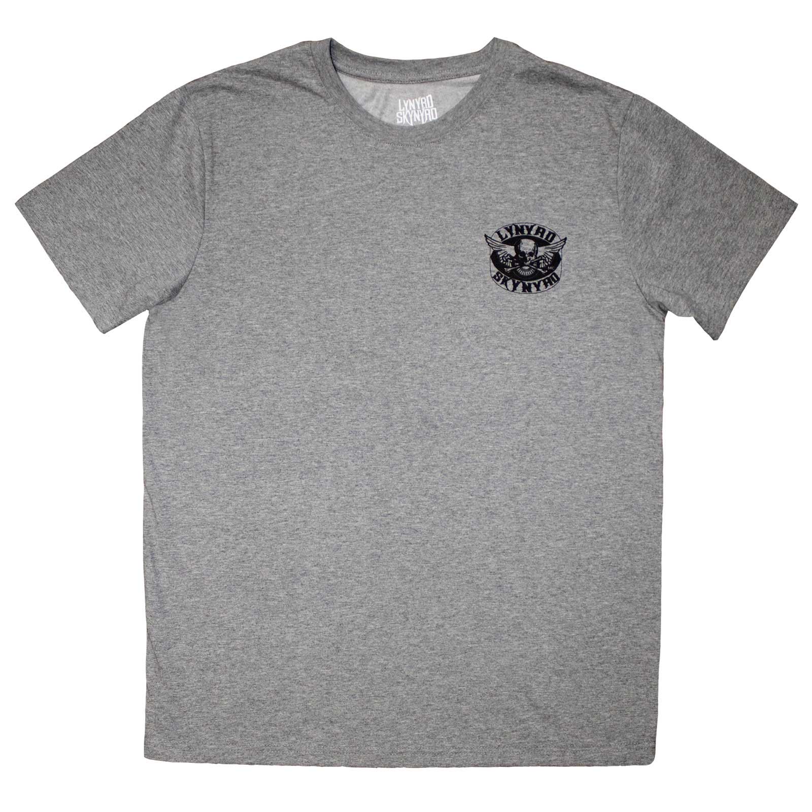 Lynyrd Skynyrd Unisex T-Shirt: Mini Biker Patch Logo Mono (Grey)