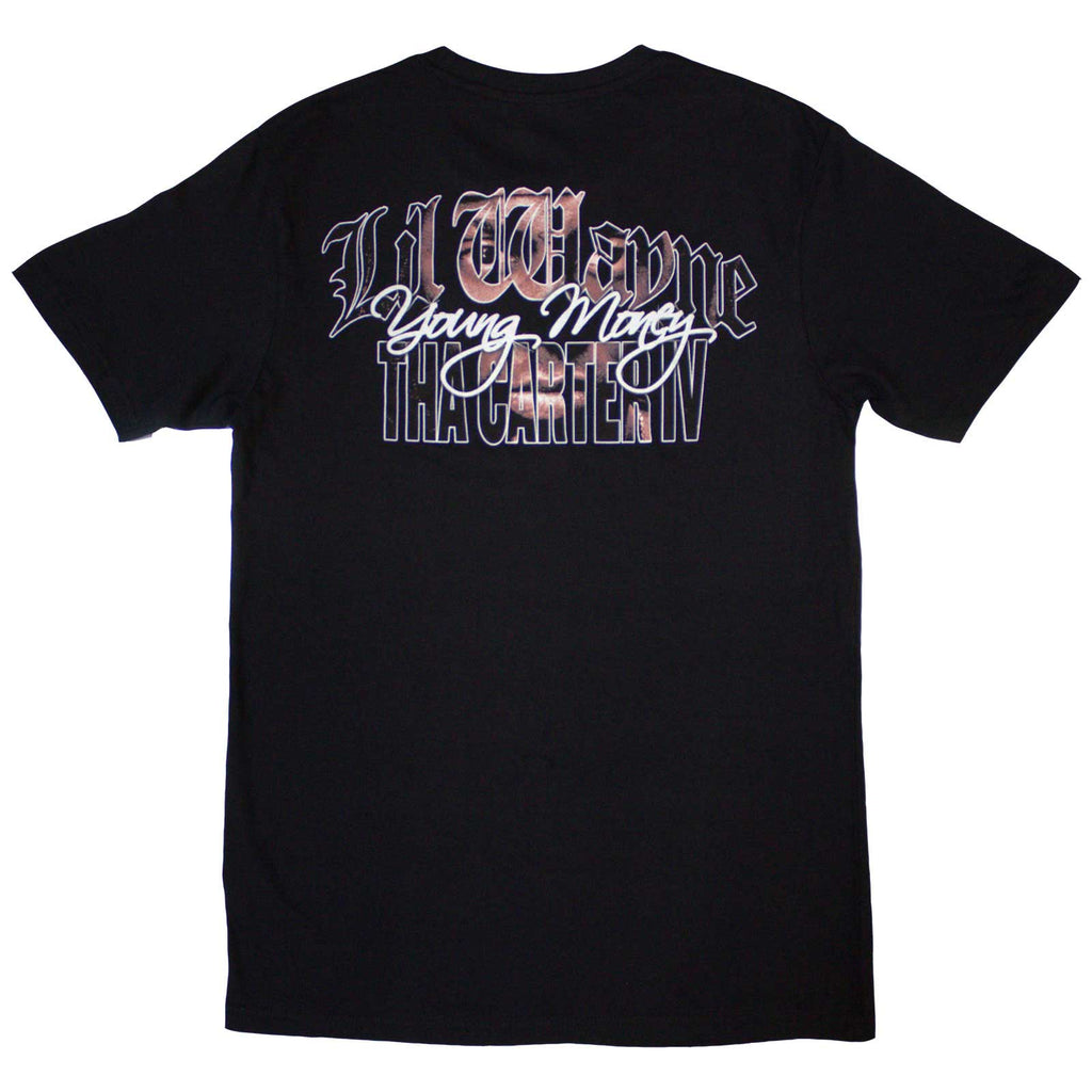Lil Wayne Unisex T-Shirt: Face Infill (Black) (Back Print)