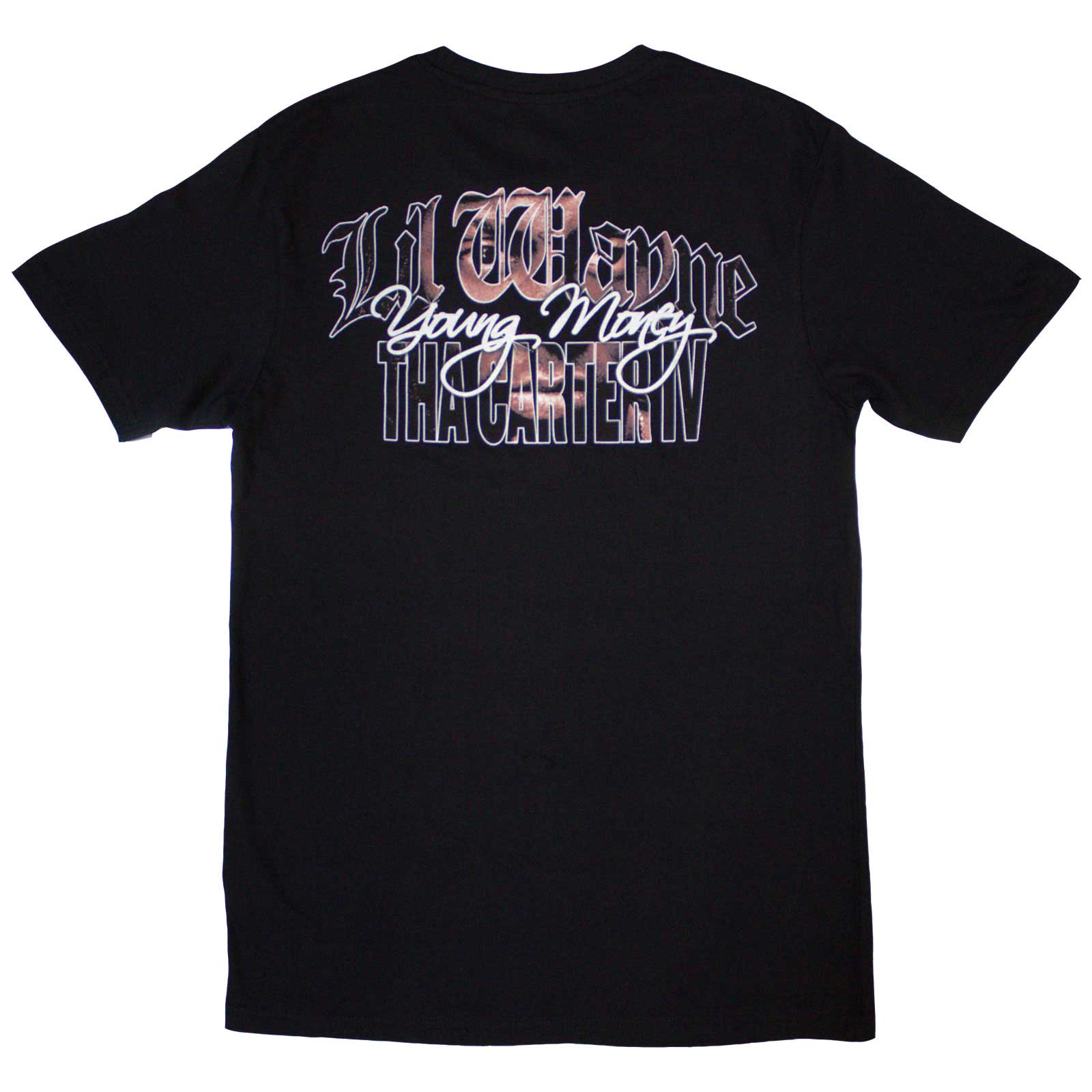 Lil Wayne Unisex T-Shirt: Face Infill (Black) (Back Print)