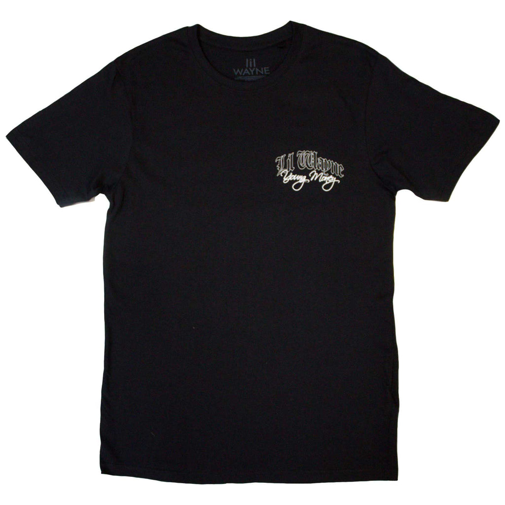 Lil Wayne Unisex T-Shirt: Face Infill (Black) (Back Print)