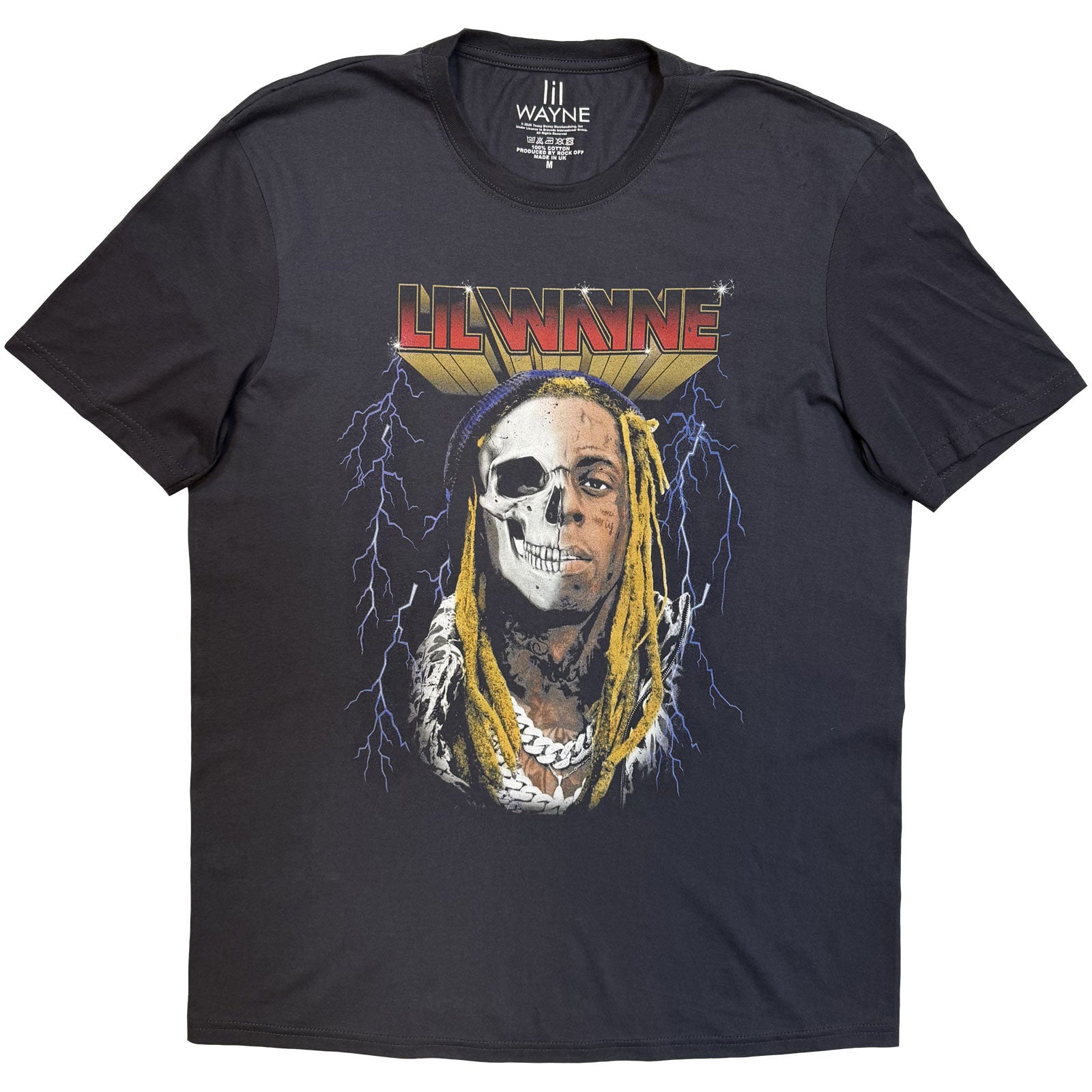 Lil Wayne Unisex T-Shirt: Lightning Art (Charcoal Grey)