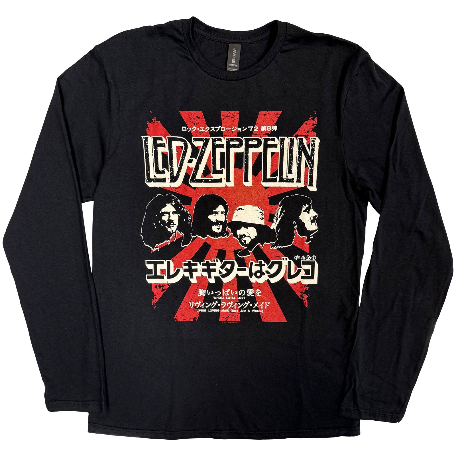 Led Zeppelin Unisex Long Sleeve T-Shirt: Japanese Burst (Black)