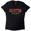 Led Zeppelin Ladies T-Shirt: Logo & Symbols (Black)
