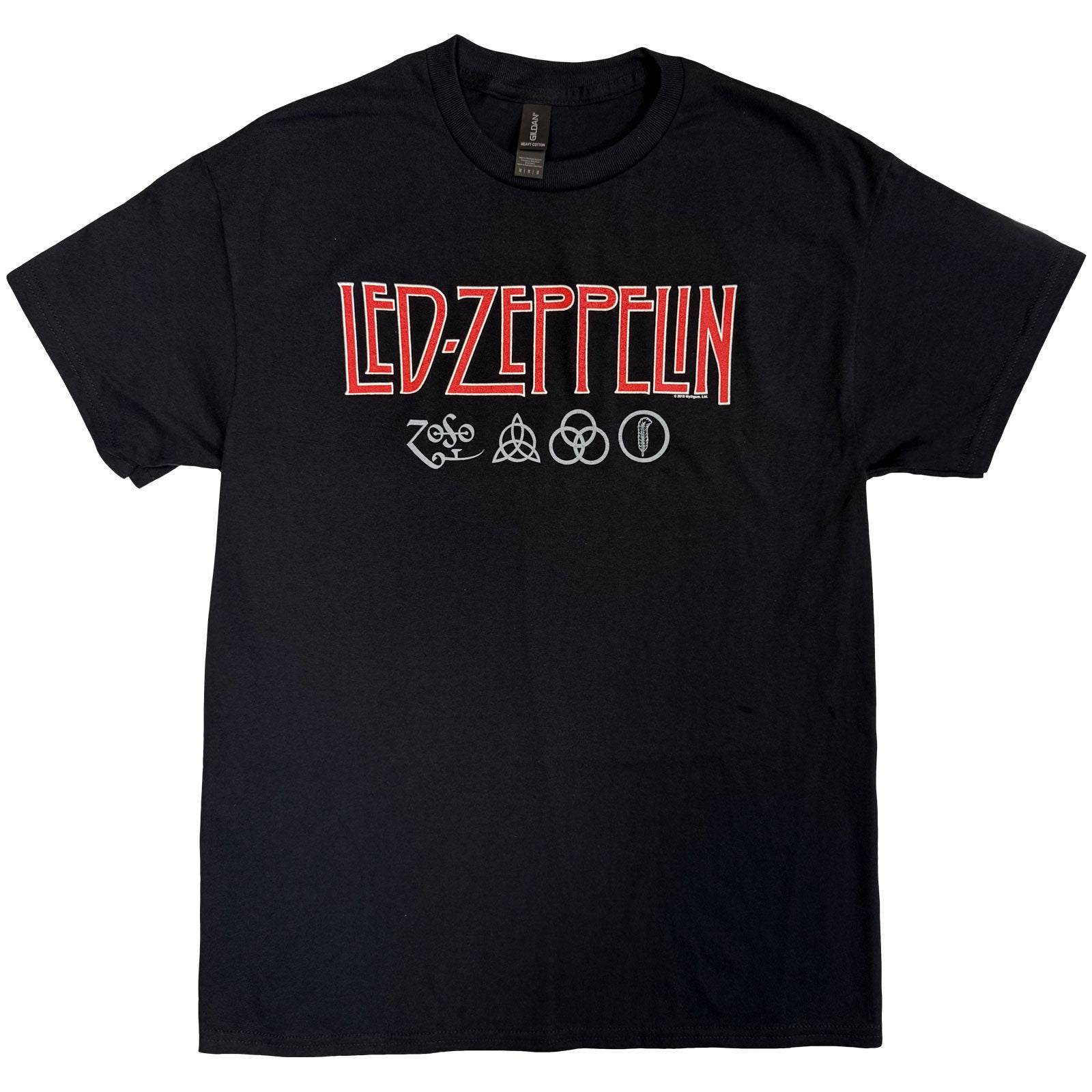 Led Zeppelin Unisex T-Shirt: Logo & Symbols (Black)