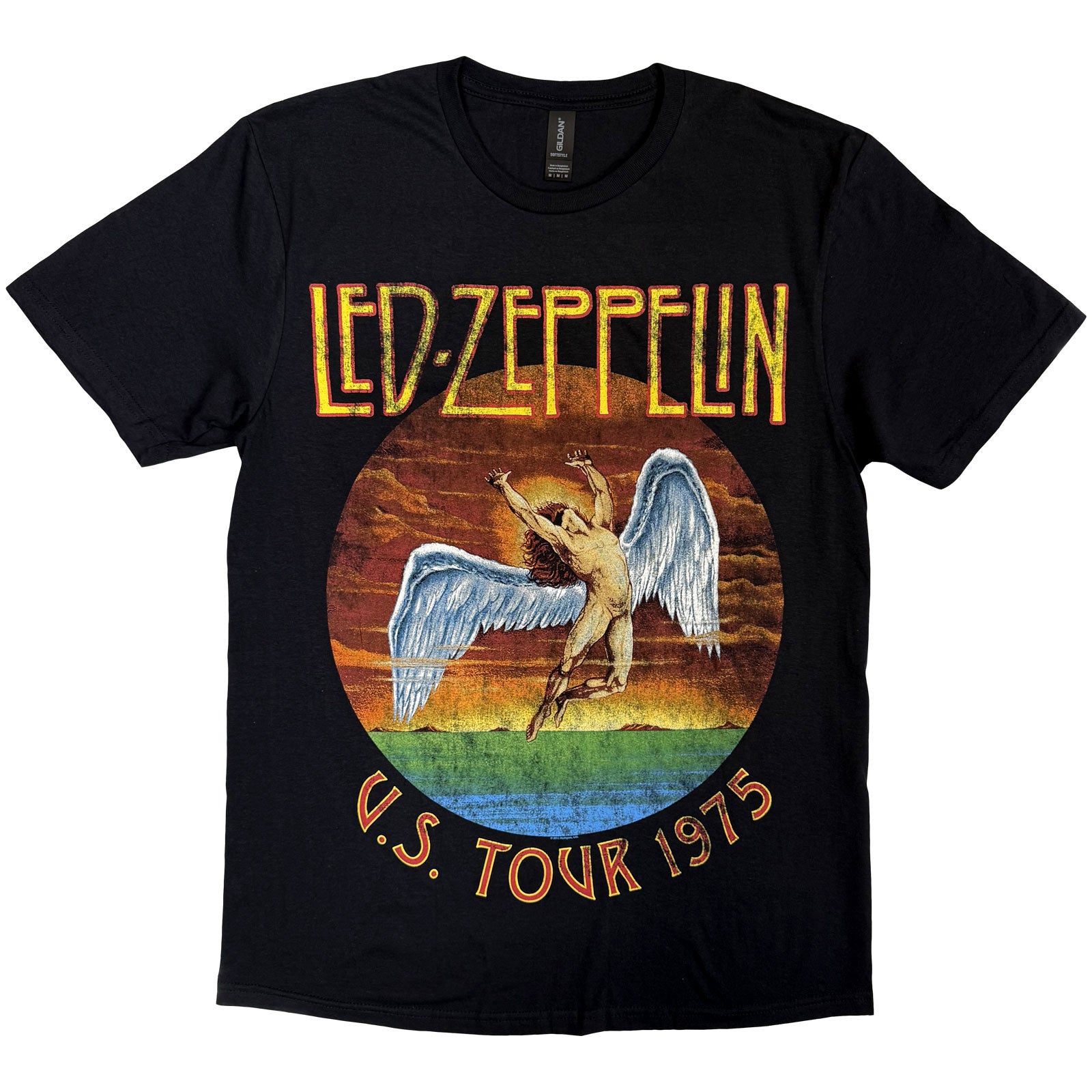 Led Zeppelin Unisex T-Shirt: USA Tour '75. (Black)