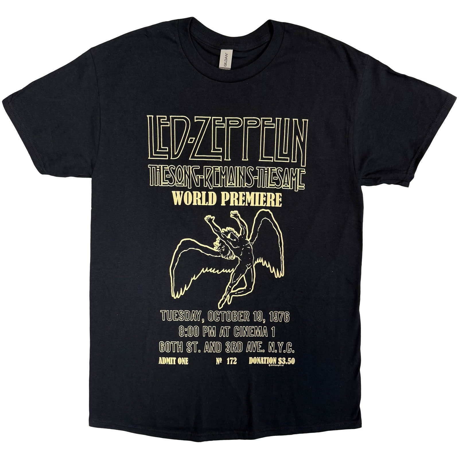 Led Zeppelin Unisex T-Shirt: TSRTS World Premier (Black)