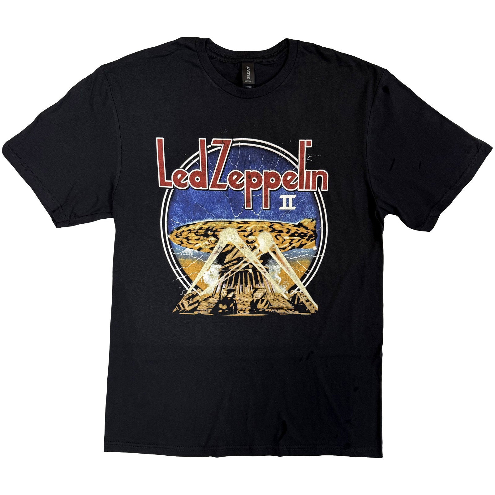 Led Zeppelin Unisex T-Shirt: LZII Searchlights (Black)