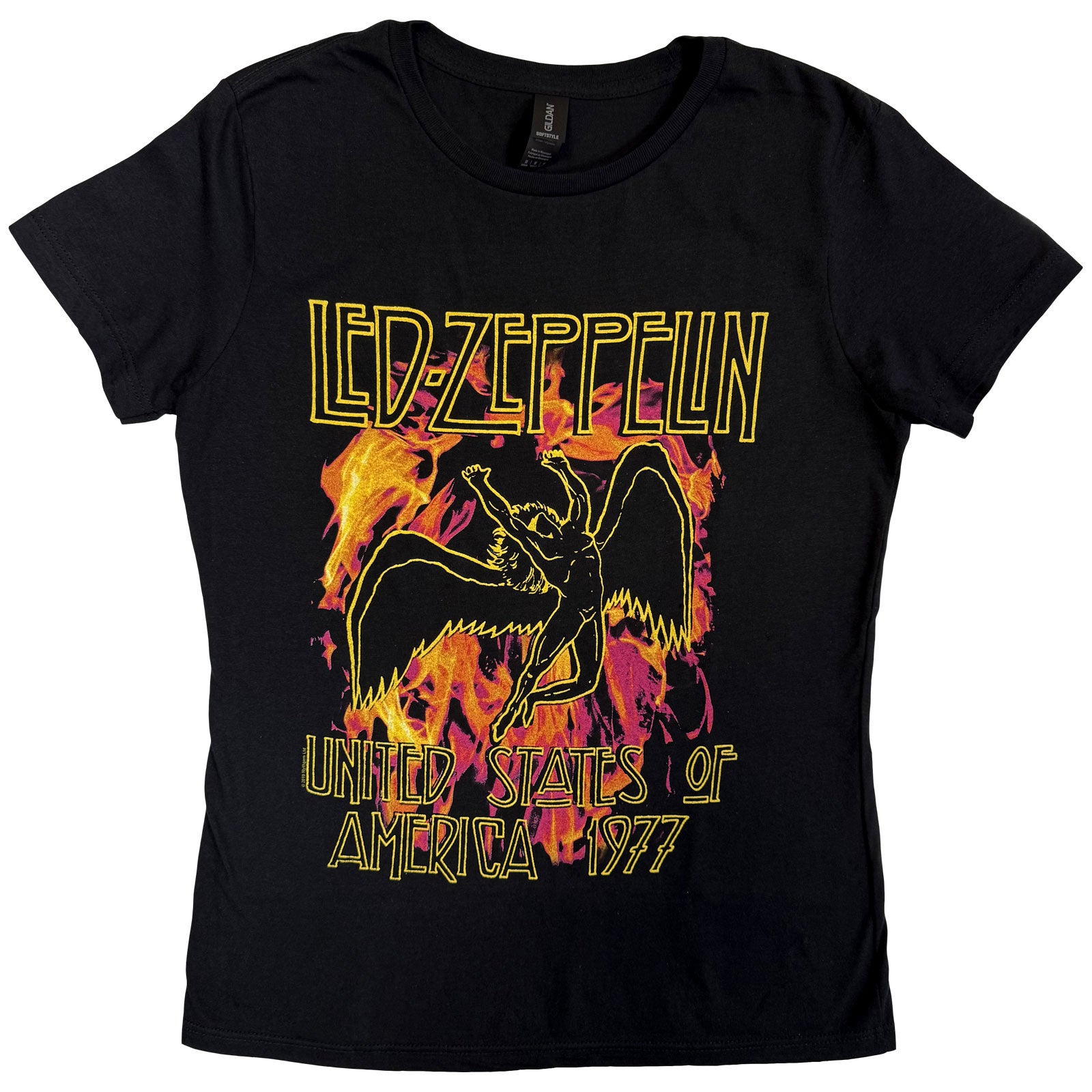 Led Zeppelin Ladies T-Shirt: Black Flames (Black)