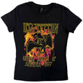 Led Zeppelin Ladies T-Shirt: Black Flames (Black)