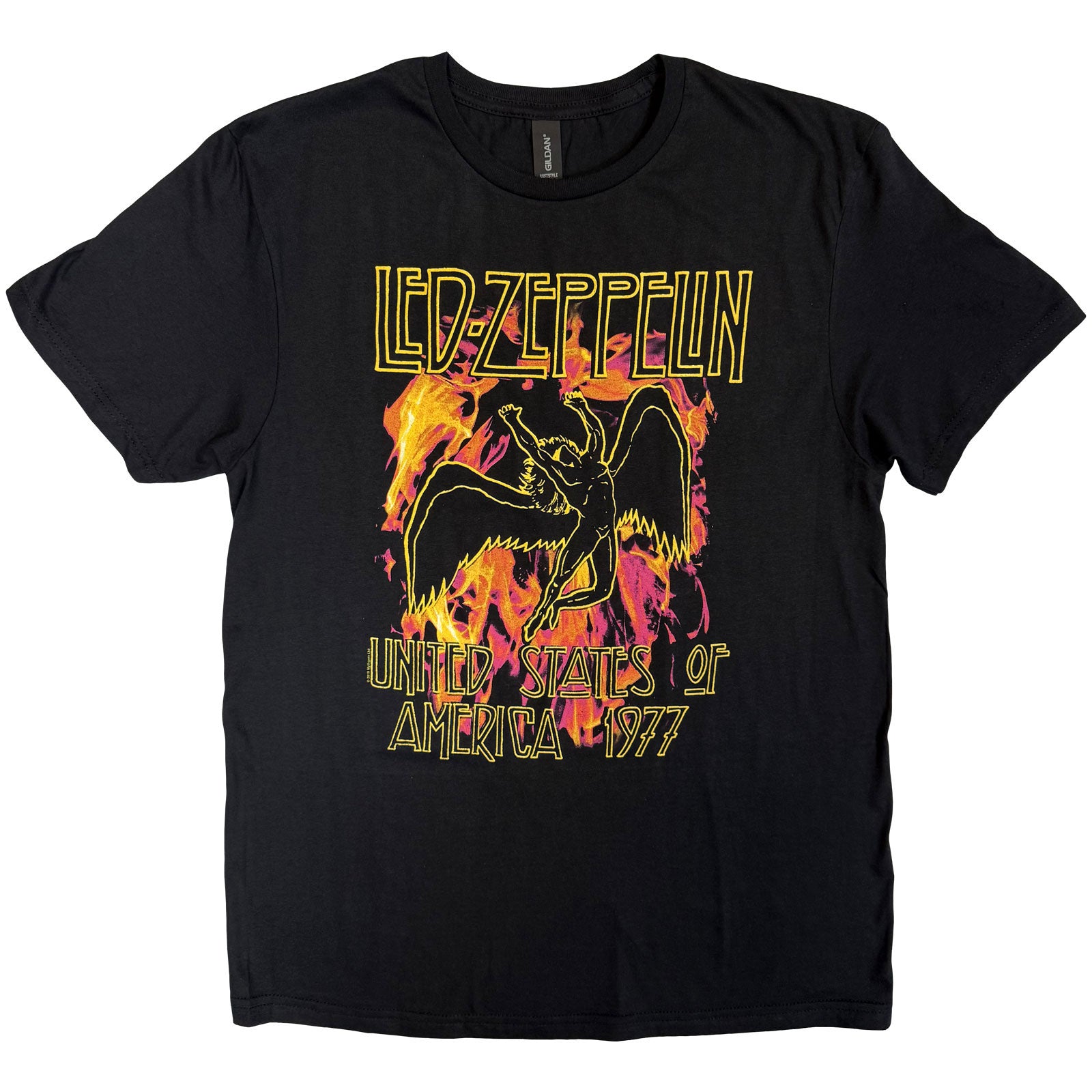 Led Zeppelin Unisex T-Shirt: Black Flames (Black)