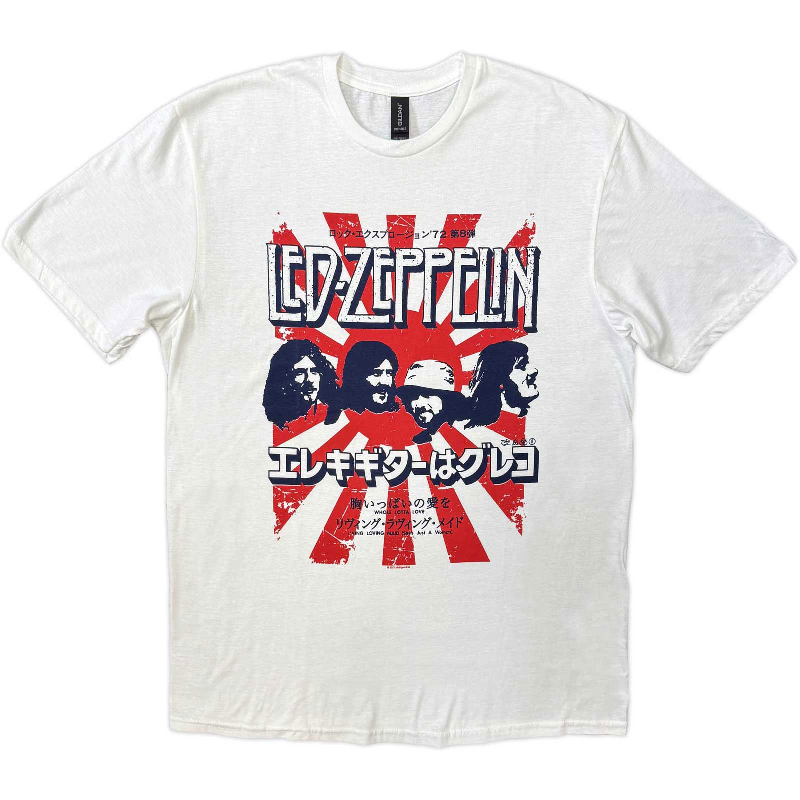 Led Zeppelin Unisex T-Shirt: Japanese Burst (White)