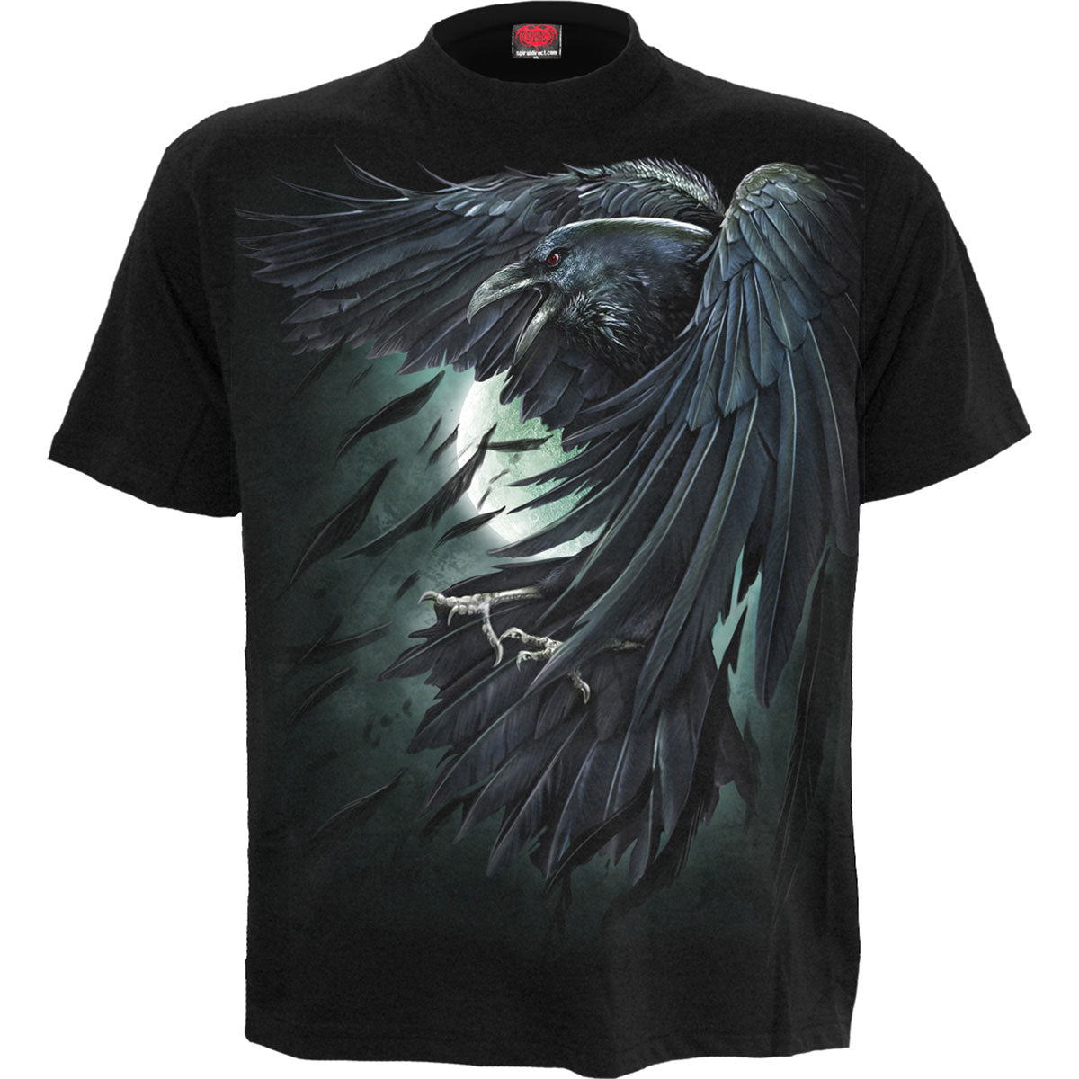 Spiral Unisex T-Shirt: Shadow Raven (Black) (Back Print)